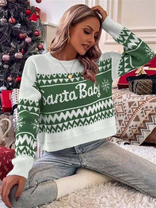 Santa Baby Christmas Sweater - Trendy Tops/Sweaters in Black for Women | The802Gypsy