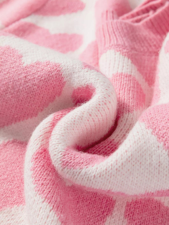 Valentine Heart Round Neck Sweater - Trendy Tops/Sweaters in Blush Pink for Women | The802Gypsy