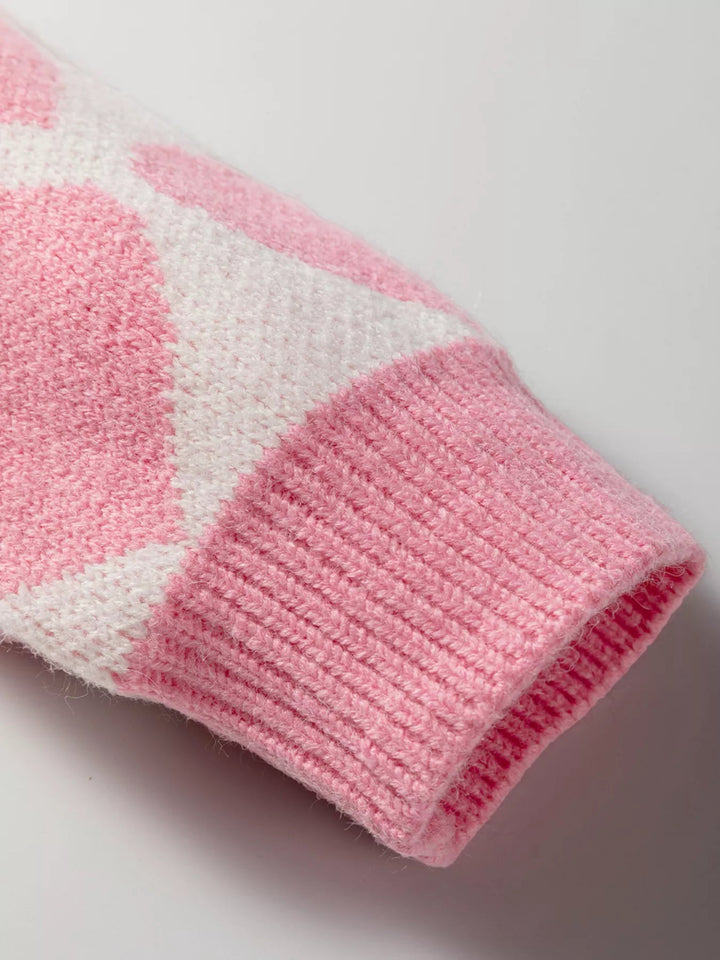 Valentine Heart Round Neck Sweater - Trendy Tops/Sweaters in Blush Pink for Women | The802Gypsy