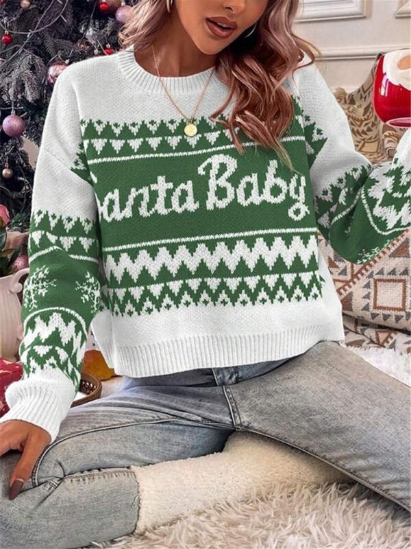 Santa Baby Christmas Sweater - Trendy Tops/Sweaters in Green for Women | The802Gypsy