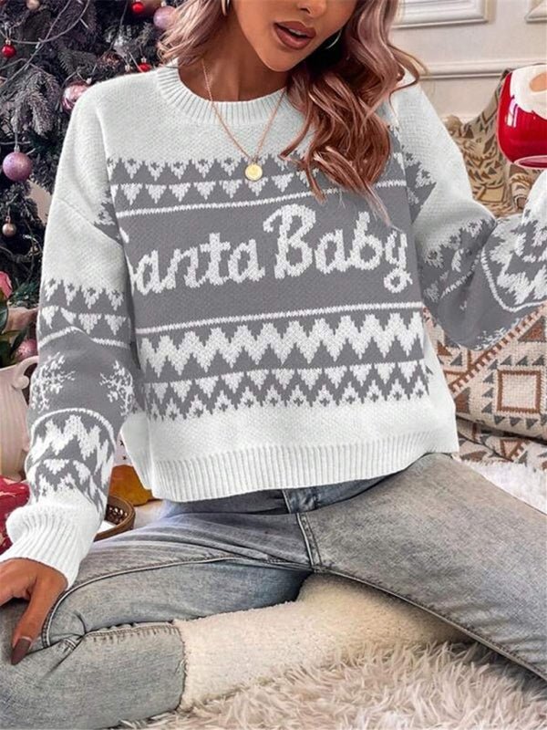 Santa Baby Christmas Sweater - Trendy Tops/Sweaters in Pink for Women | The802Gypsy