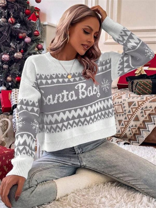 Santa Baby Christmas Sweater - Trendy Tops/Sweaters in Pink for Women | The802Gypsy
