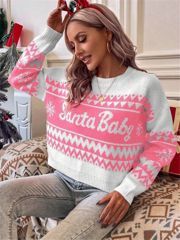 Santa Baby Christmas Sweater - Trendy Tops/Sweaters in Pink for Women | The802Gypsy