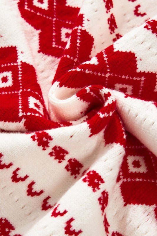 JUNIPER BLVD Western Geometric Sweater - Trendy Tops/Sweaters in White for Women | The802Gypsy