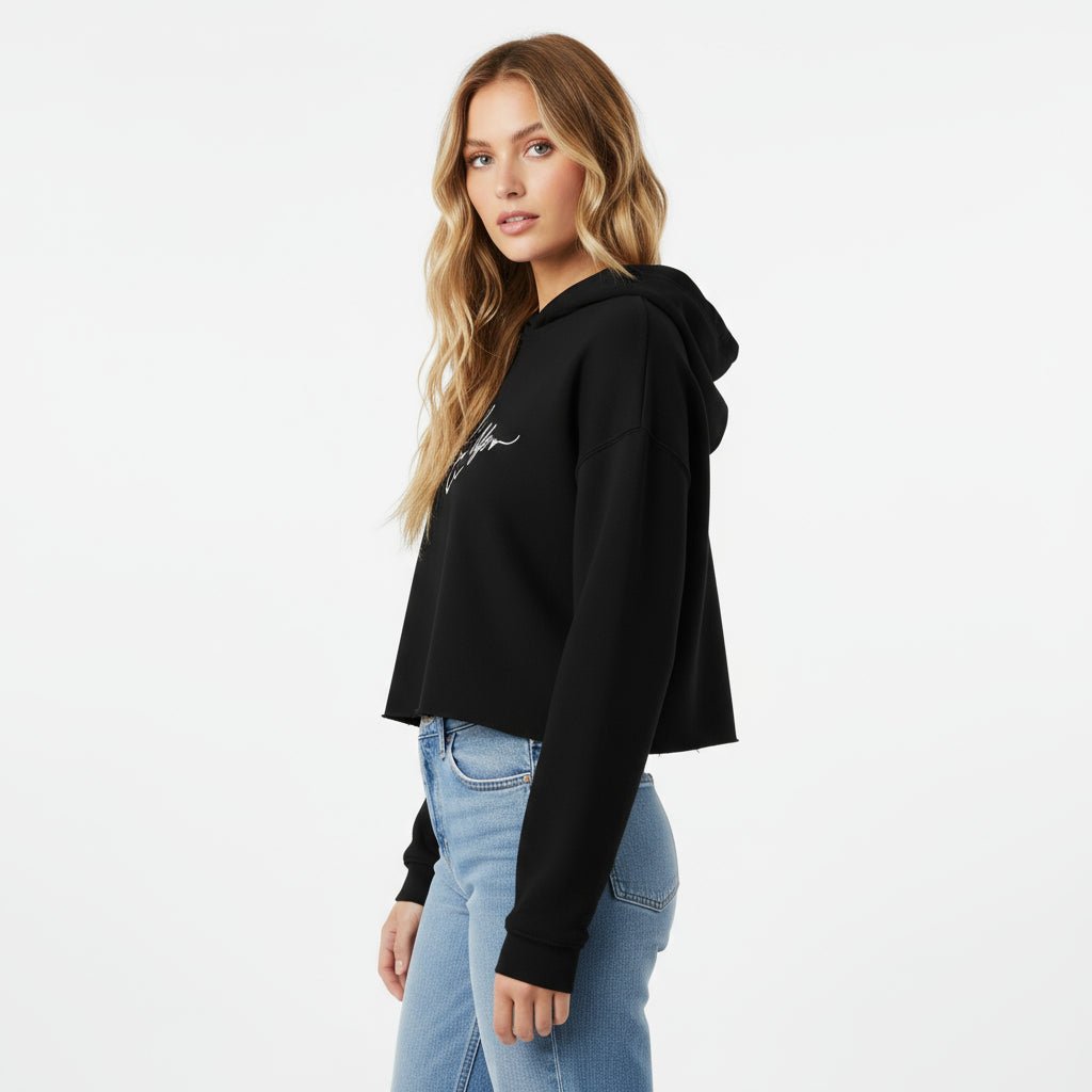 Gypsy Life Cropped Hoodie - Trendy Tops/Sweatshirts & Hoodies in Black for Women | The802Gypsy