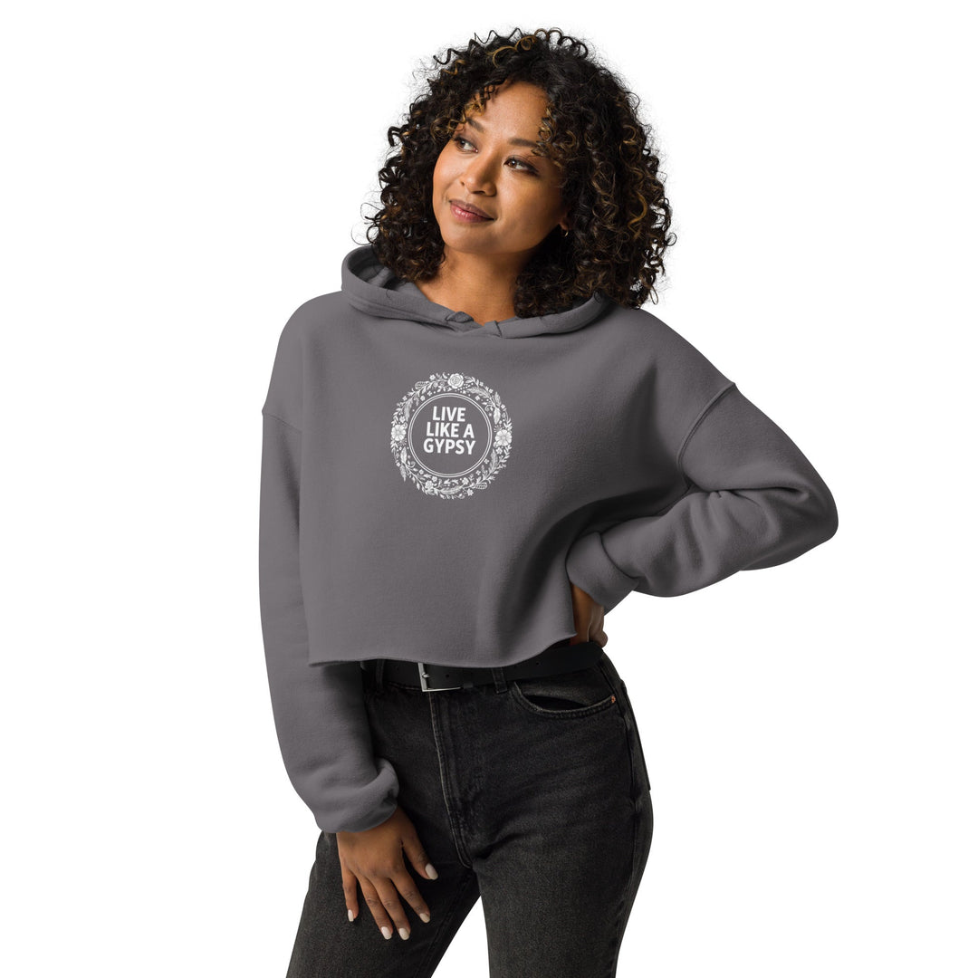 Live Like A Gypsy Cropped Hoodie - Trendy Tops/Sweatshirts & Hoodies in Black for Women | The802Gypsy