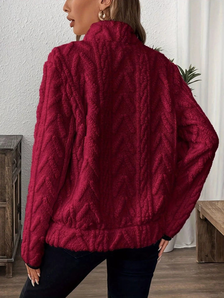 Cozy Fleece Half - Zip Pullover - Trendy Tops/Sweatshirts & Hoodies in Gray for Women | The802Gypsy