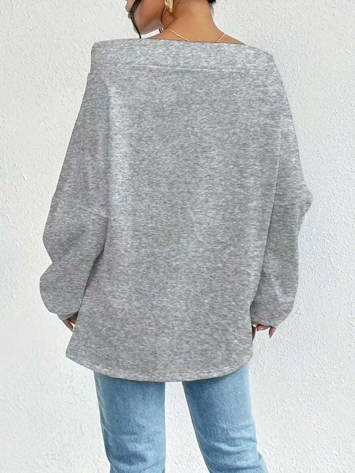 Off - Shoulder Drawstring Sweatshirt - Trendy Tops/Sweatshirts & Hoodies in Gray for Women | The802Gypsy