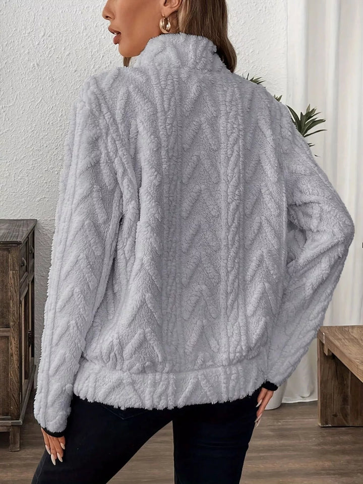 Cozy Fleece Half - Zip Pullover - Trendy Tops/Sweatshirts & Hoodies in Pink for Women | The802Gypsy