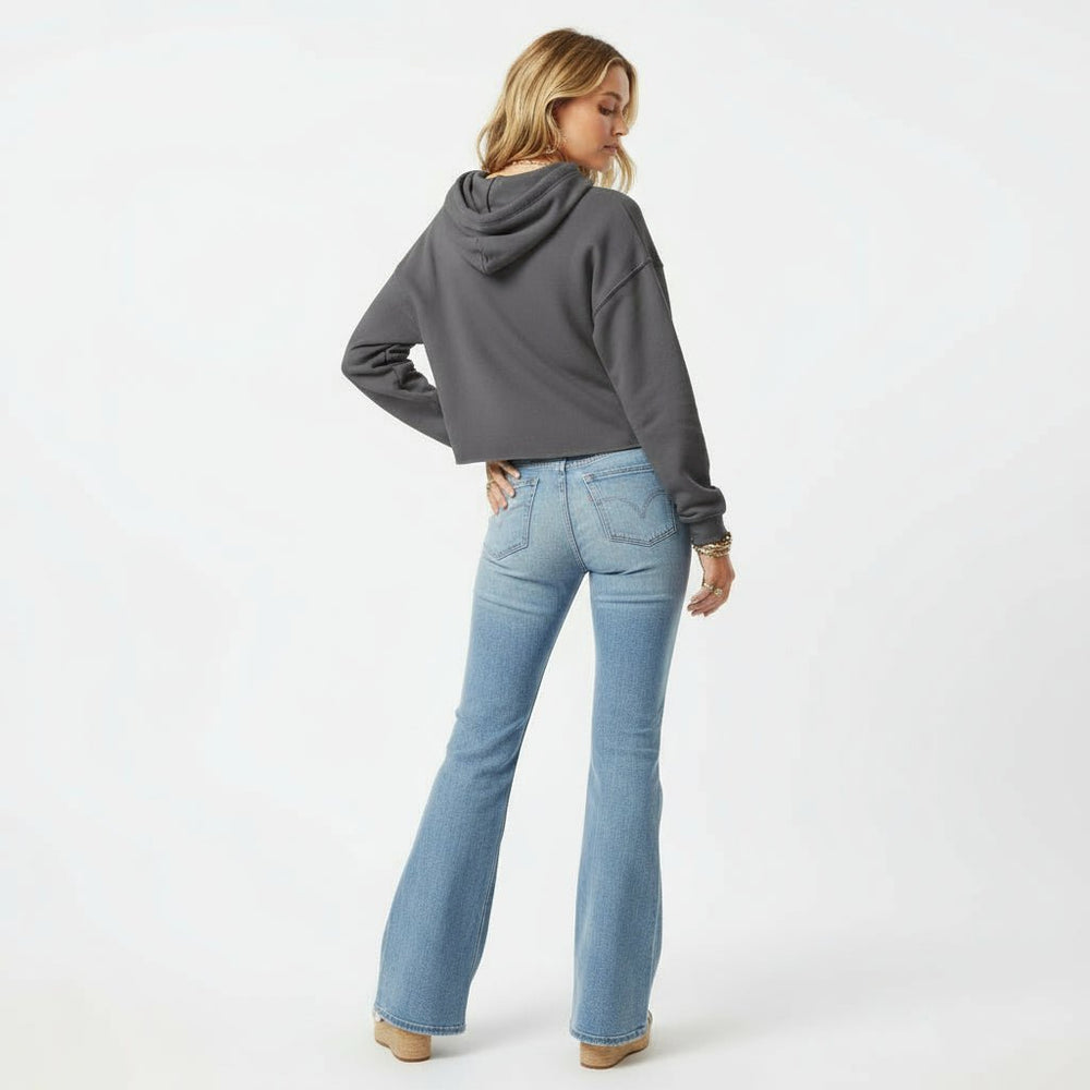 Gypsy Vibes Cropped Hoodie - Trendy Tops/Sweatshirts & Hoodies in Storm for Women | The802Gypsy