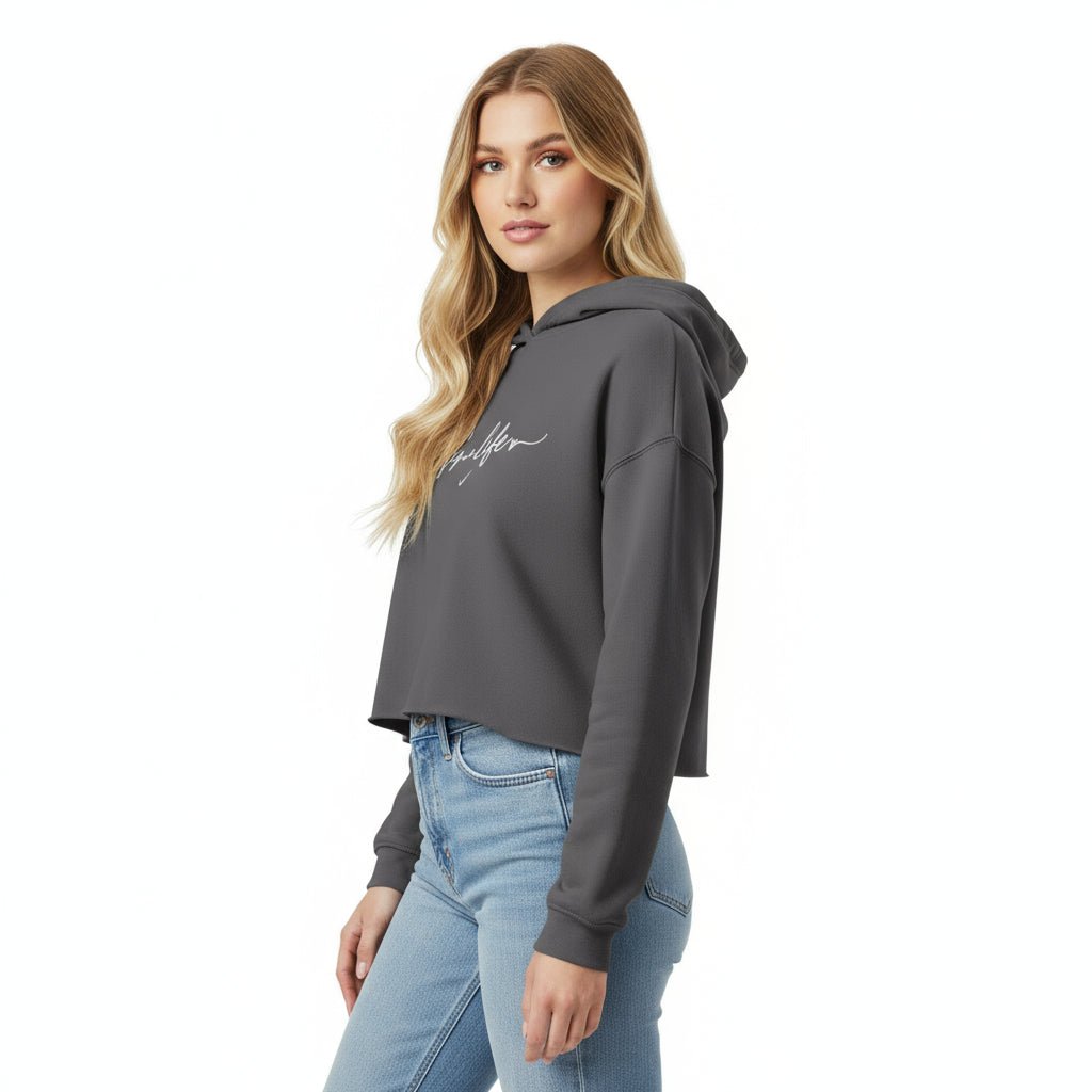 Gypsy Life Cropped Hoodie - Trendy Tops/Sweatshirts & Hoodies in Storm for Women | The802Gypsy