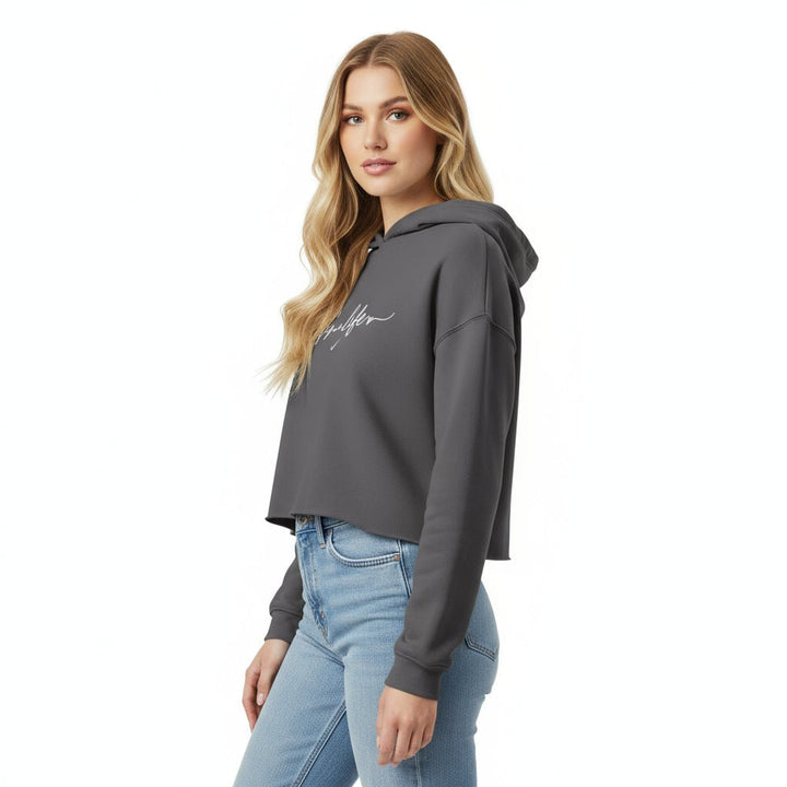 Gypsy Life Cropped Hoodie - Trendy Tops/Sweatshirts & Hoodies in Storm for Women | The802Gypsy