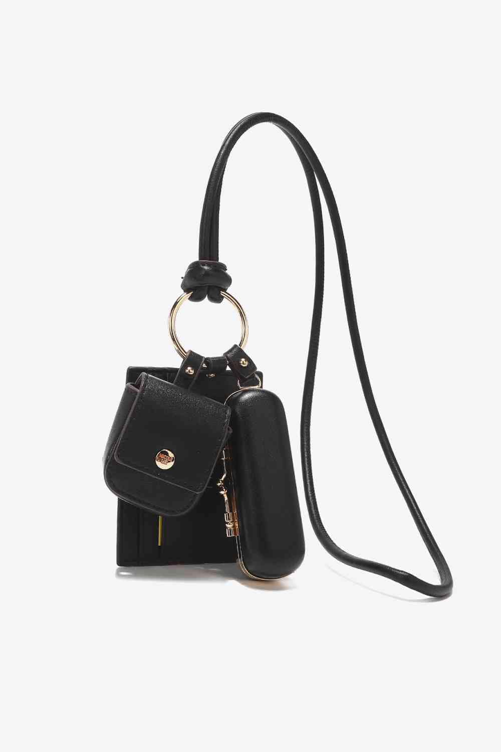 Trendsi Accessories Black / One Size Gypsy *Nicole Lee USA Vegan Leather 3-Piece Lanyard Set