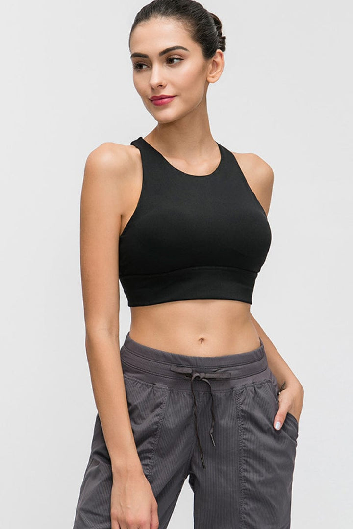 Trendsi Activewear/sports bra Black / 4 GYPSY-Millennia Halter Keyhole Sports Bra