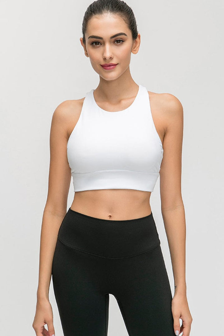 Trendsi Activewear/sports bra White / 4 GYPSY-Millennia Halter Keyhole Sports Bra