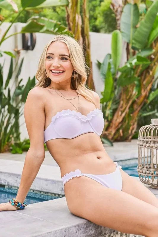 Trendsi And The Why Frill Trim Bandeau Bikini Swim Set