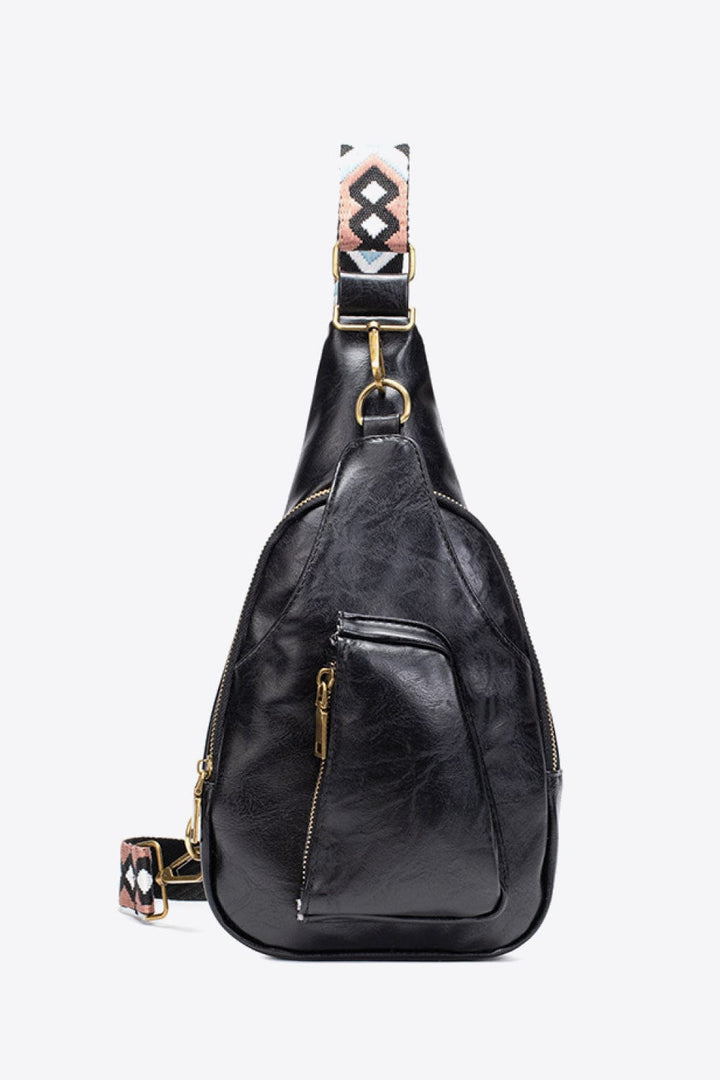 Trendsi Black / One Size All The Feels PU Leather Sling Bag