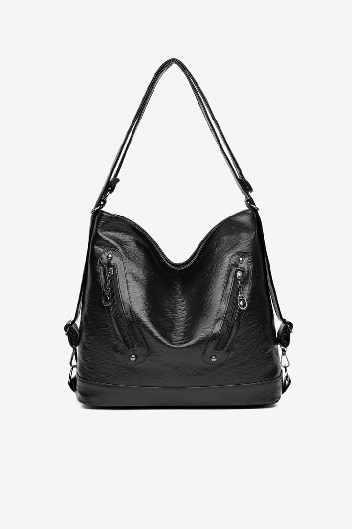 Trendsi Black / One Size Gypsy PU Leather Shoulder Bag
