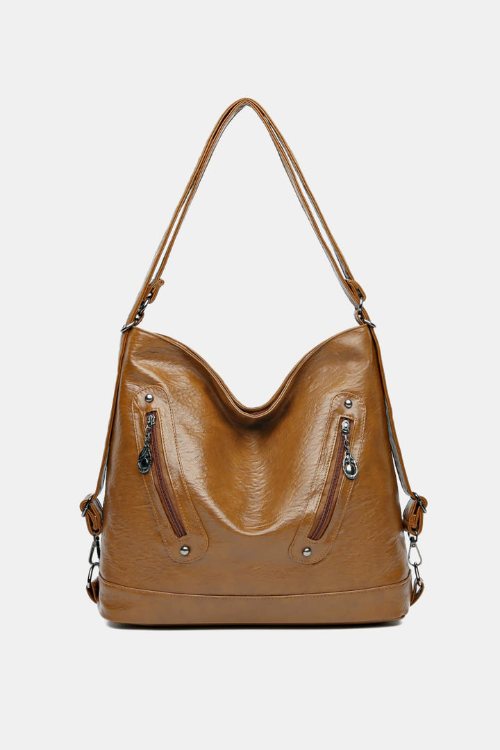 Trendsi Camel / One Size Gypsy PU Leather Shoulder Bag