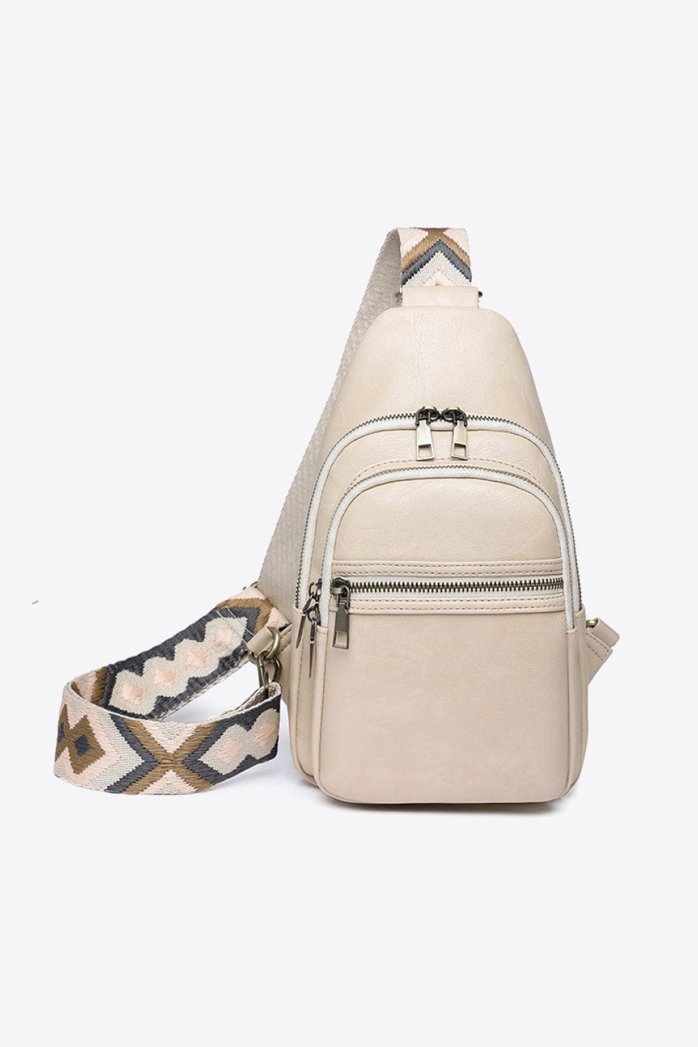 Trendsi Cream / One Size Adored It's Your Time PU Leather Sling Bag