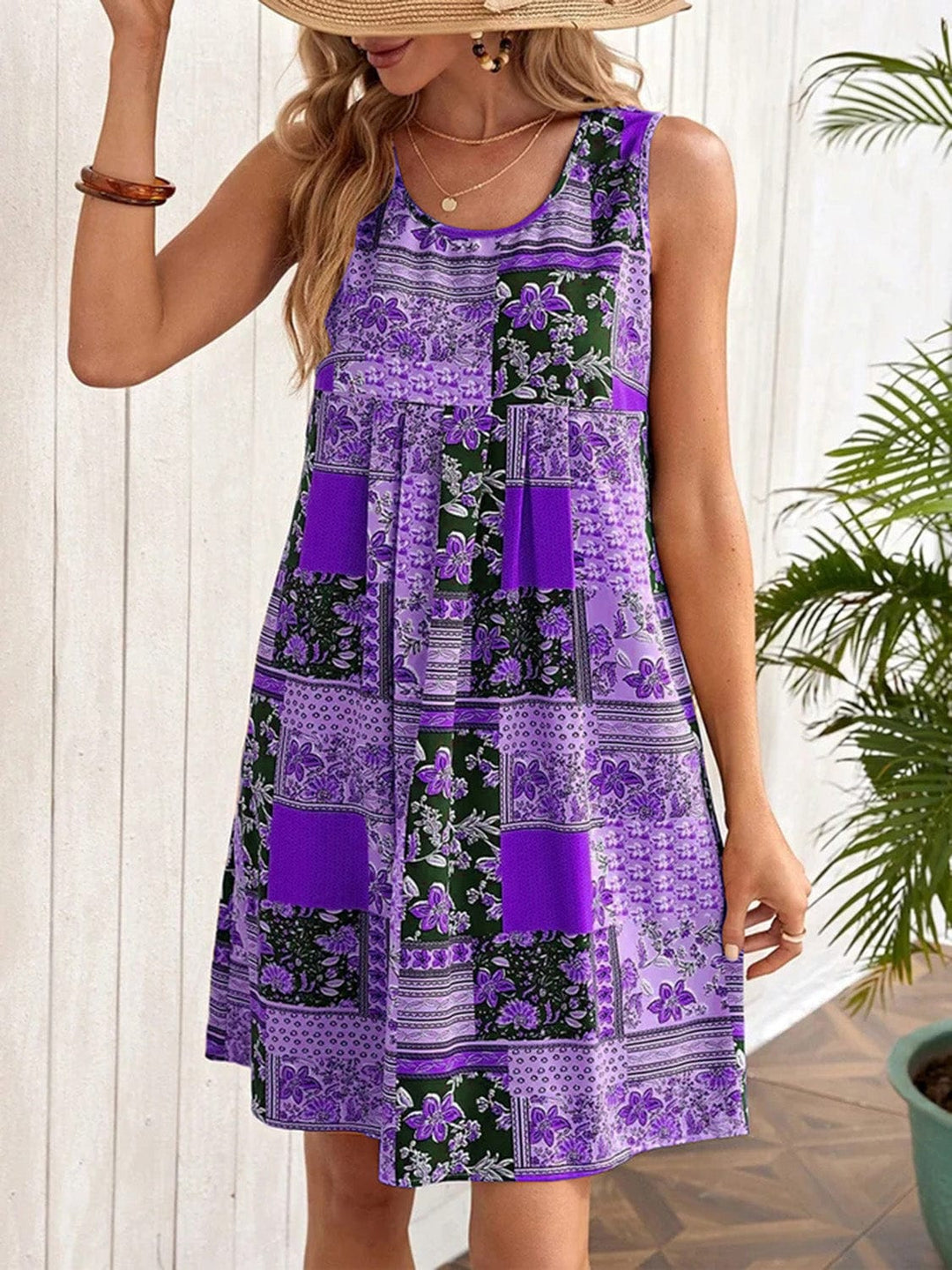 Trendsi dress Heliotrope Purple / S Gypsy Fhy Sleeveless Mini Dress