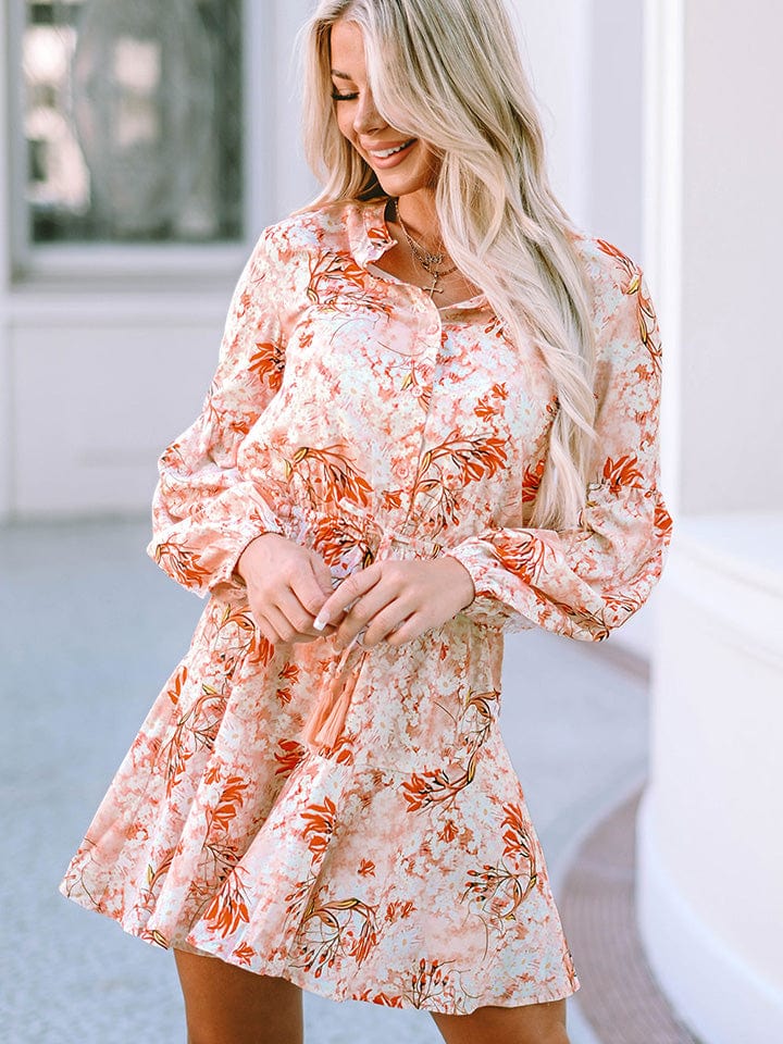 Trendsi Dresses Gypsy- Button-Up Long Sleeve Dress