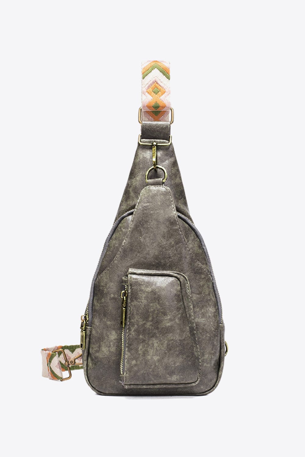 Trendsi Gray / One Size All The Feels PU Leather Sling Bag