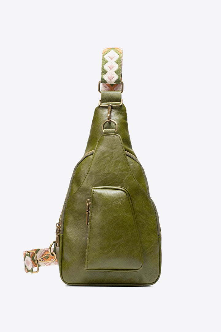 Trendsi Green / One Size All The Feels PU Leather Sling Bag
