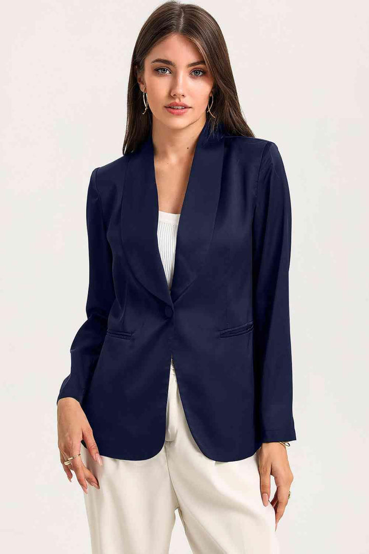 Trendsi Jacket Navy / S Gypsy Long Sleeve Shawl Collar Blazer