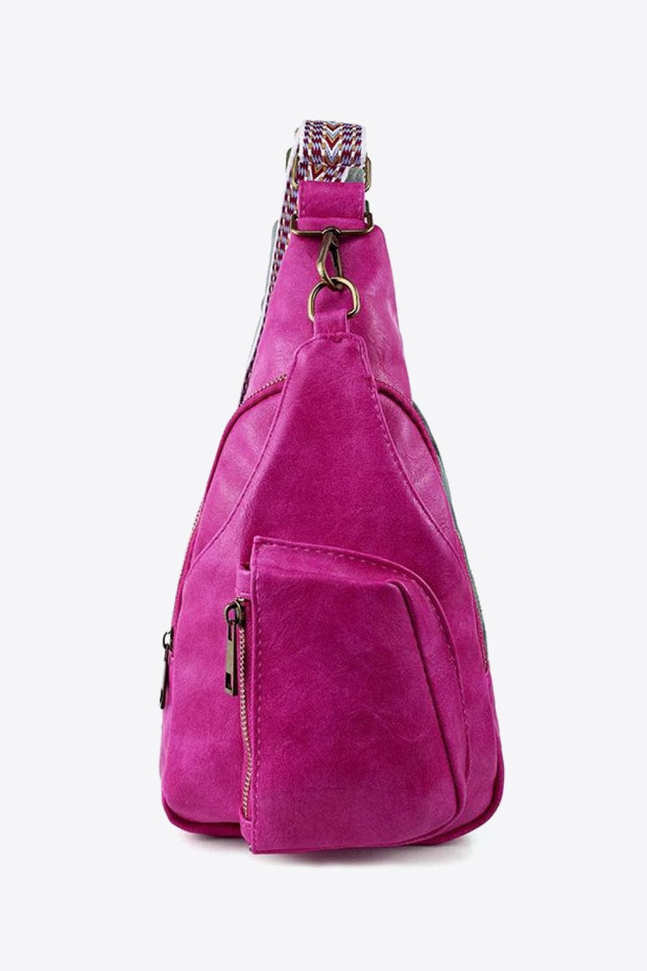Trendsi Magenta / One Size All The Feels PU Leather Sling Bag