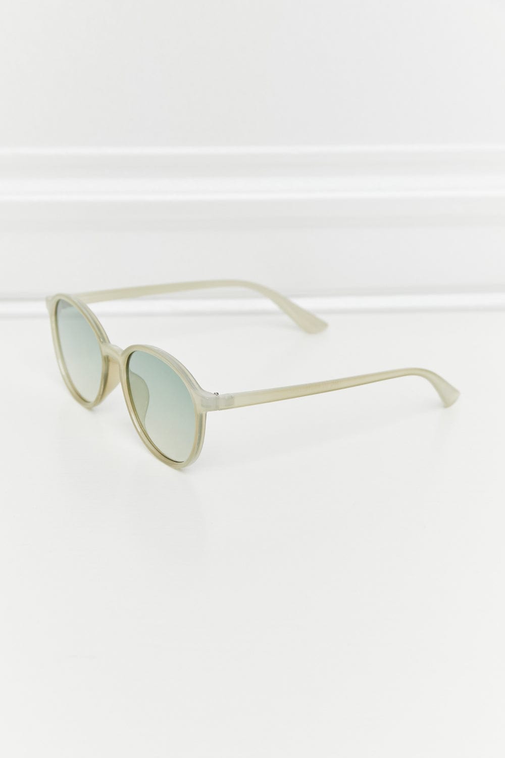 Trendsi Mist Green / One Size Full Rim Polycarbonate Frame Sunglasses