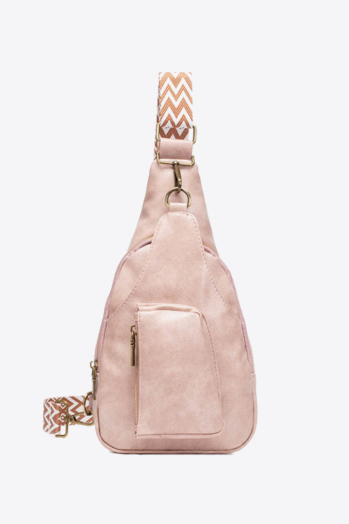 Trendsi Pink / One Size All The Feels PU Leather Sling Bag