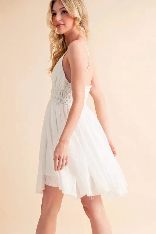 Trendsi Semi+Co Lace Detail Mini Came Dress