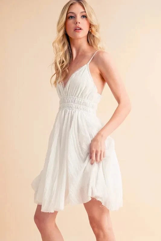 Trendsi Semi+Co Lace Detail Mini Came Dress