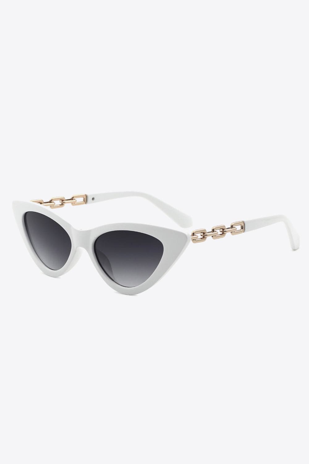Trendsi sunglasses Light Gray / One Size Chain Detail Cat-Eye Sunglasses