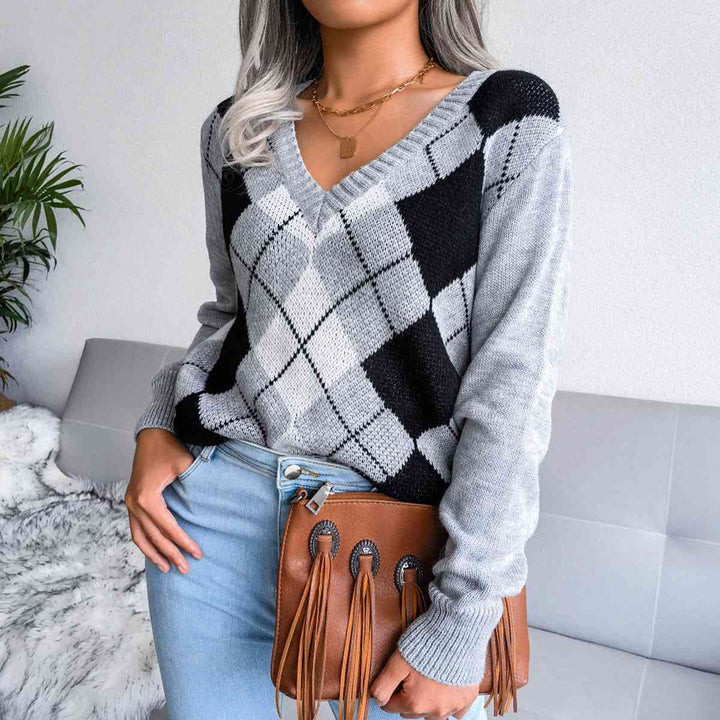 Trendsi sweater Charcoal / S Gypsy Jillian V-Neck Sweater