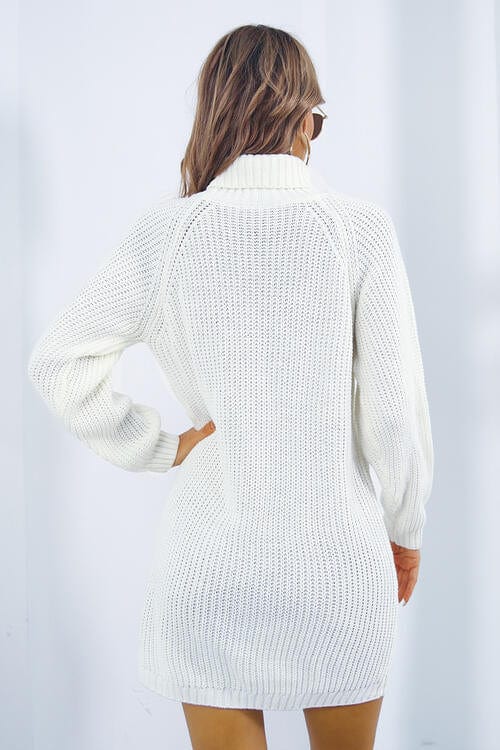 Trendsi Sweater dress Gypsy Wova Buttoned Turtleneck Long Sleeve Sweater Dress