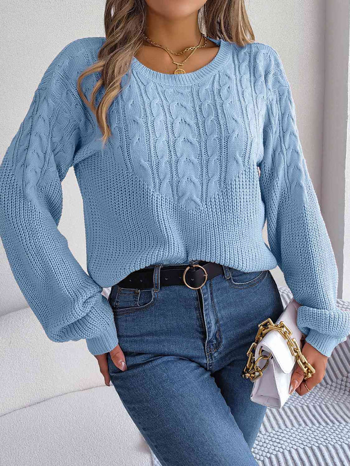 Trendsi sweater Gypsy Riley Cable-Knit Drop Shoulder Sweater