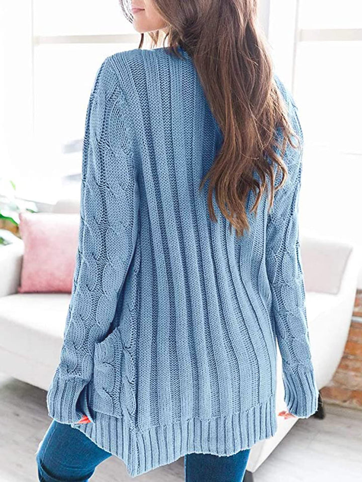 Trendsi sweater Gypsy Sam Cable-Knit Buttoned Cardigan with Pockets