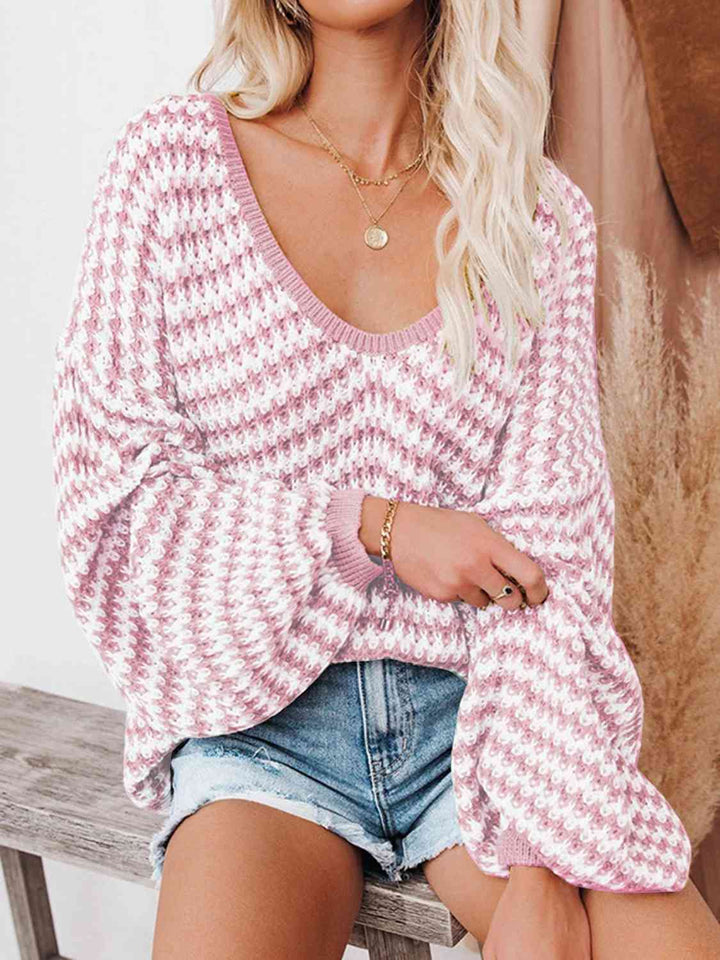 Trendsi sweater Gypsy Tiffany  Drop Shoulder V-Neck Sweater