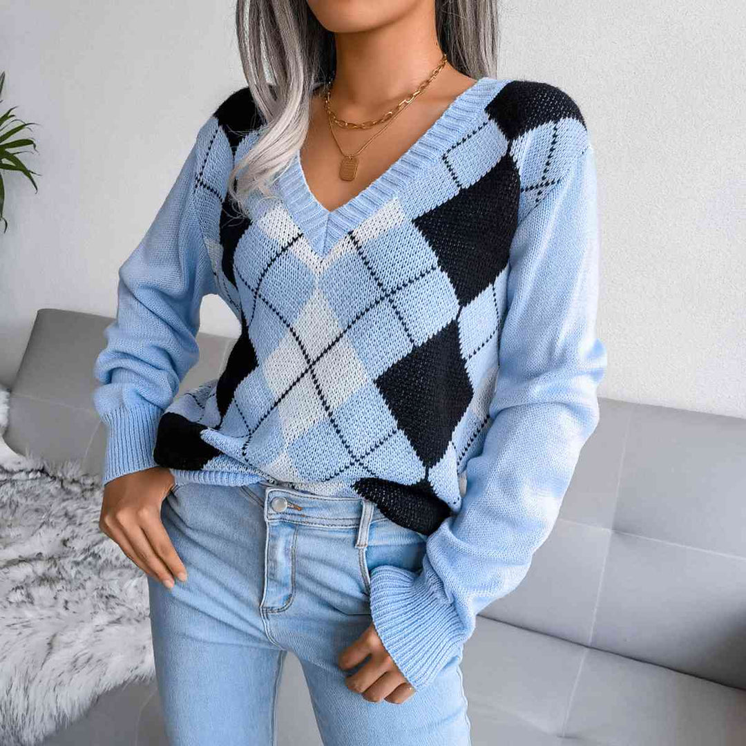 Trendsi sweater Pastel  Blue / S Gypsy Jillian V-Neck Sweater