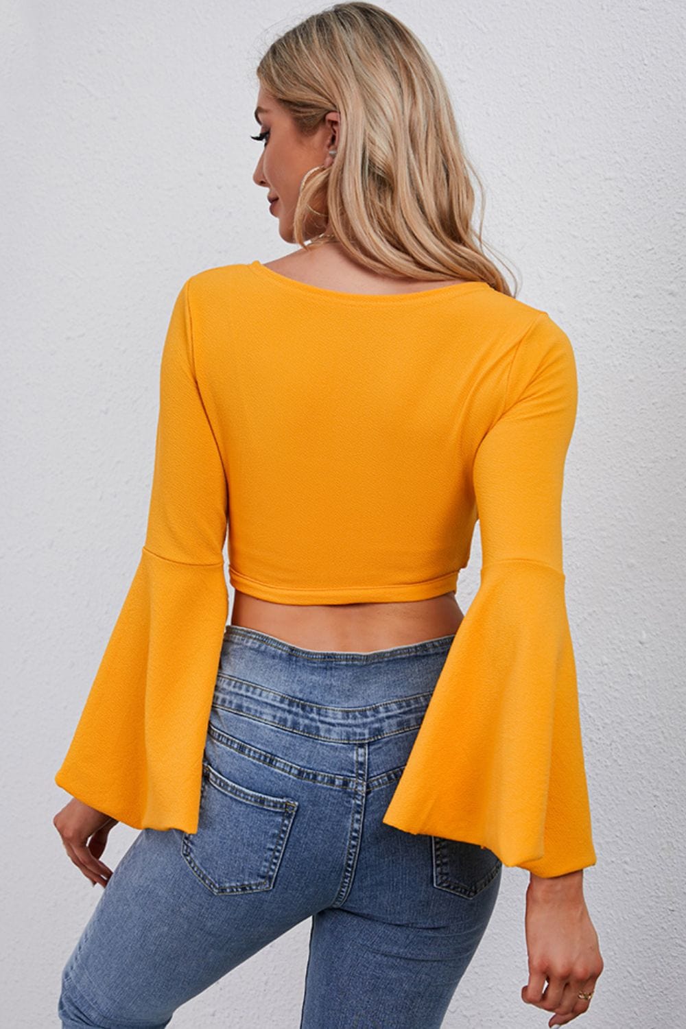 Trendsi top Gypsy Trista Front Flare Sleeve Cropped Top