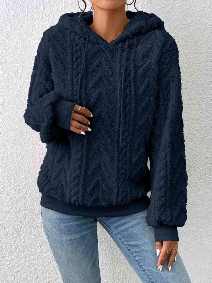 Trendsi tops Dark Navy / S Gypsy Sunday Drawstring Long Sleeve Hoodie