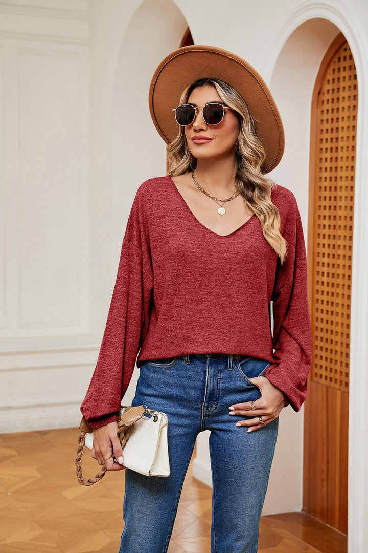 Trendsi tops Gypsy Vivian V-Neck Long Sleeve Top