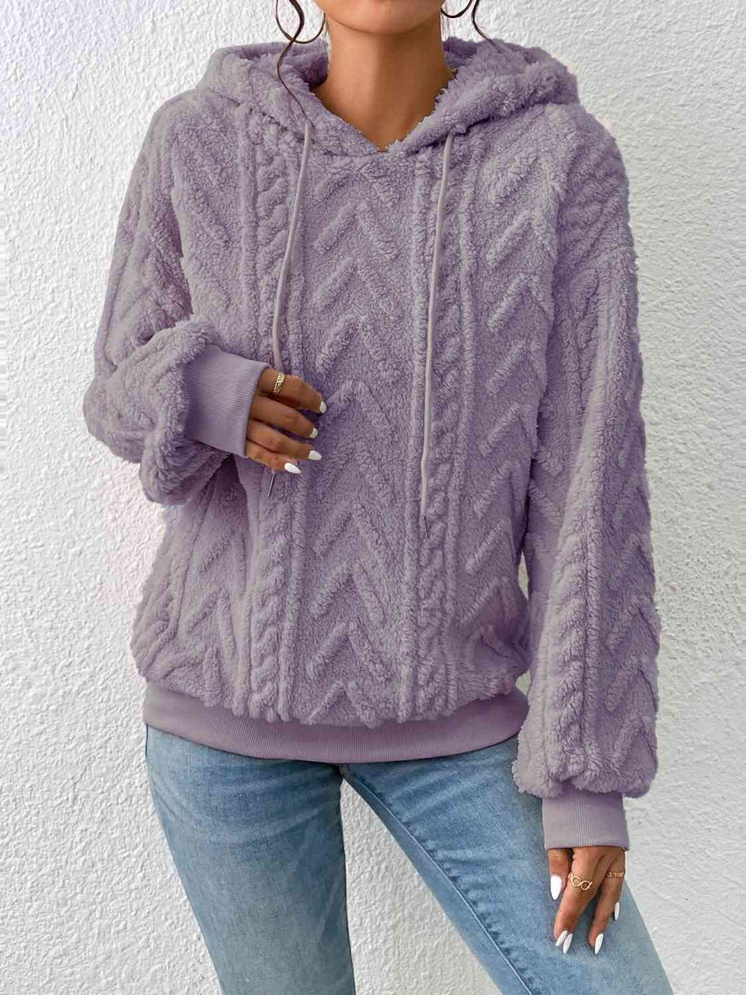 Trendsi tops Lilac / S Gypsy Sunday Drawstring Long Sleeve Hoodie