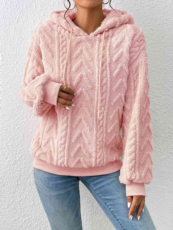 Trendsi tops Peach / S Gypsy Sunday Drawstring Long Sleeve Hoodie