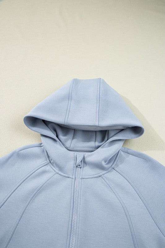 JUNIPER BLVD Half - Zip Hoodie and Pants Set - Trendy Two - Piece Sets/Pant Sets in Beau Blue for Women | The802Gypsy