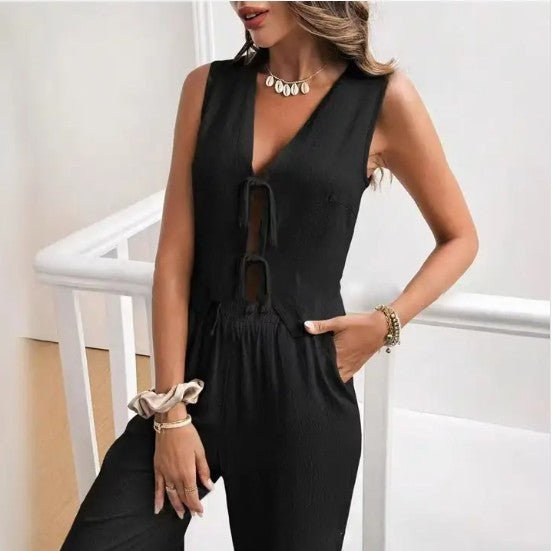Black Two Piece Sets/Pant Sets with S