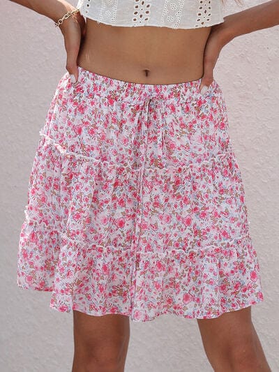 The802Gypsy Bottoms/skirts GYPSY-Floral Elastic Waist Mini Skirt