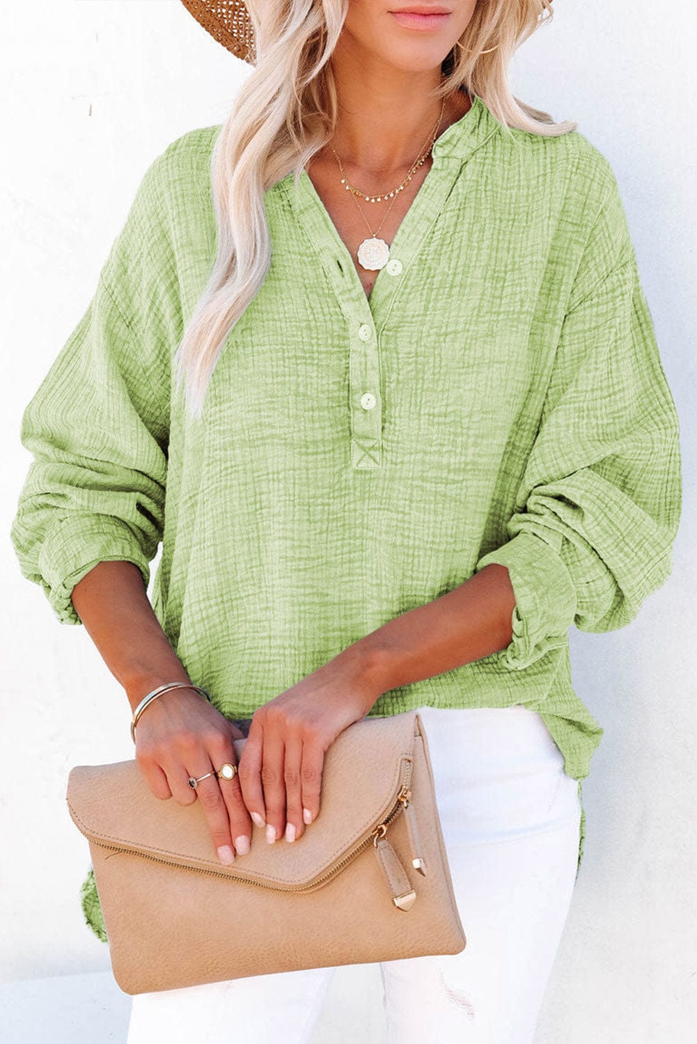 The802Gypsy shirts and tops GYPSY-Cotton Long Sleeve Blouse